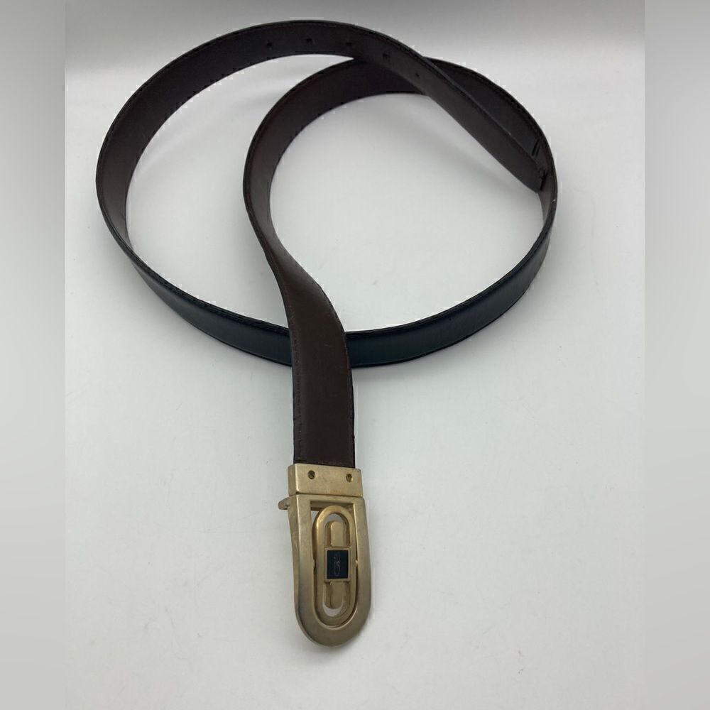 Geoffrey Beene Leather Brown/Black Men’s Belt Size 44-110 Made in Italy